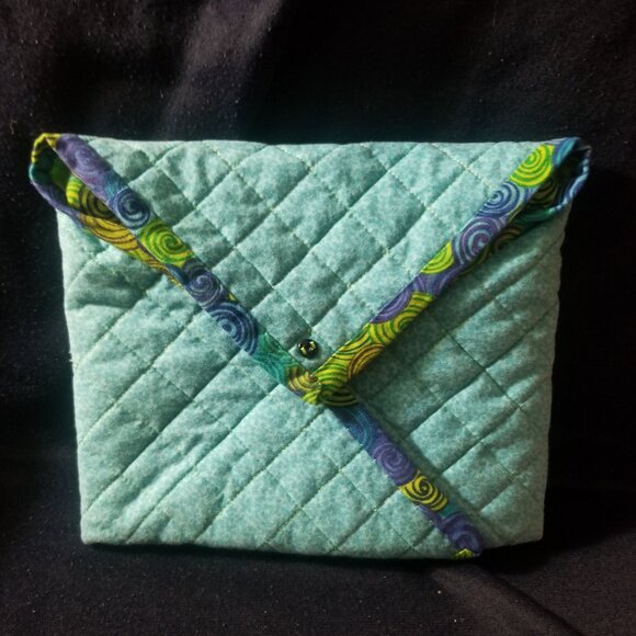 Quirky beauty- a homemade blue & green purse - Picture 4 of 12